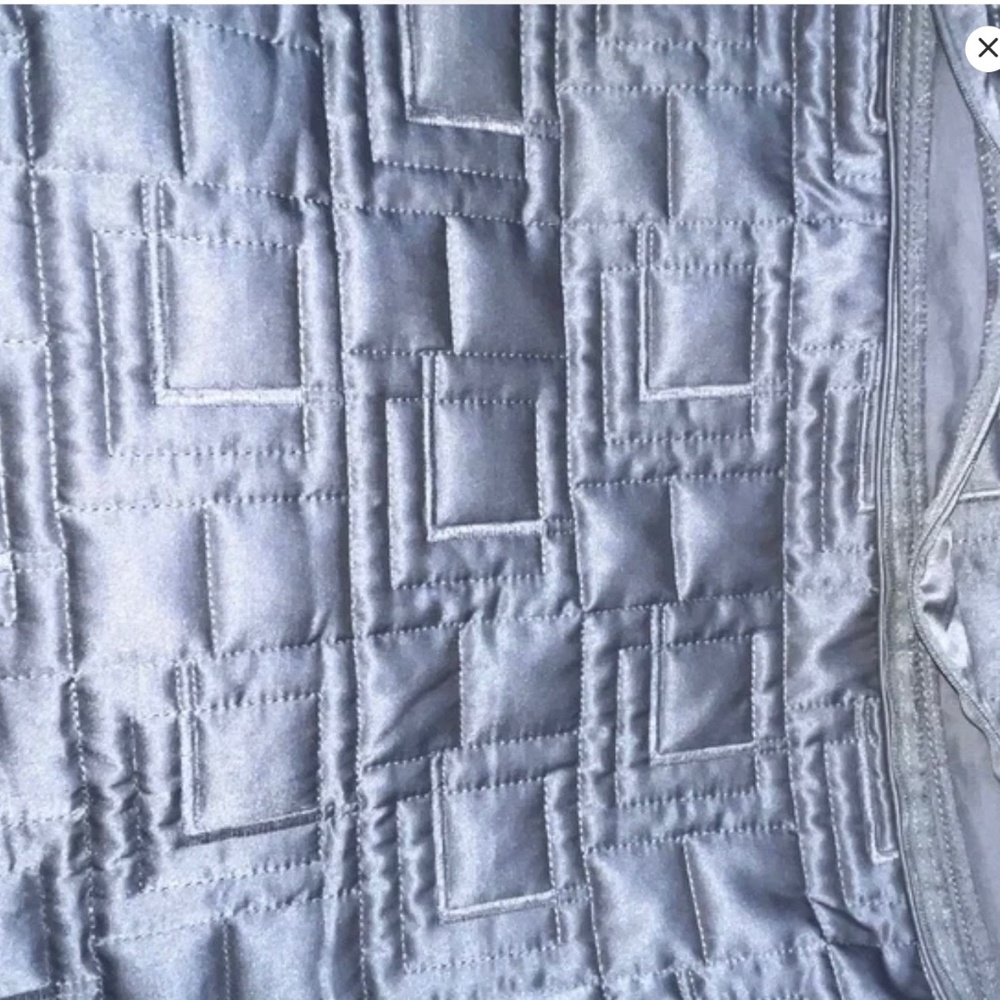 Hotel Collection Silver Quilted Geometric Bed Cover